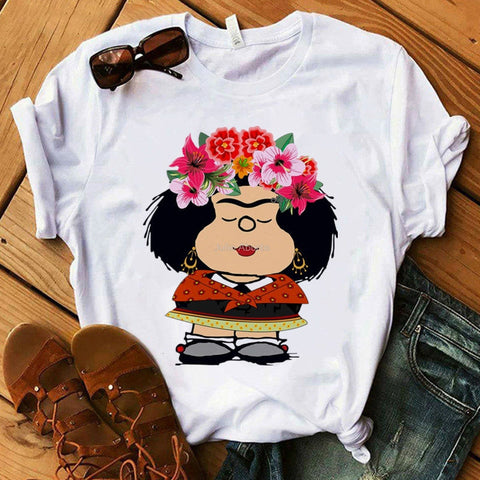 Camiseta Mafalda para mujer - funny happy kids