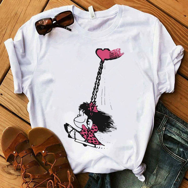 Camiseta Mafalda para mujer - funny happy kids