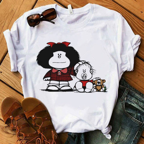 Camiseta Mafalda para mujer - funny happy kids