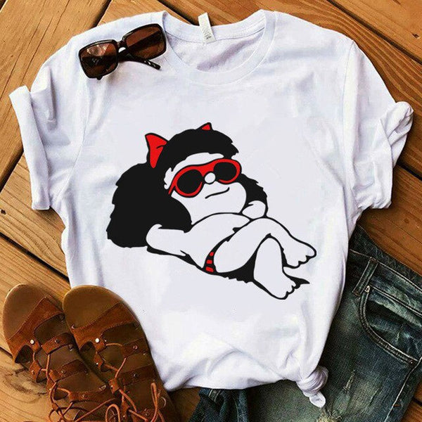 Camiseta Mafalda para mujer - funny happy kids