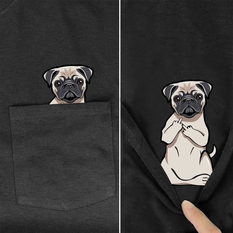 Camiseta con dibujo de animal en bolsillo - funny happy kids