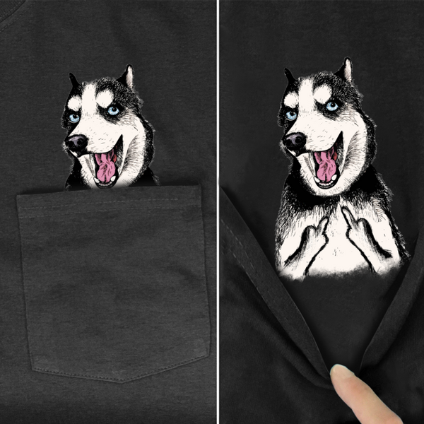 Camiseta con dibujo de animal en bolsillo - funny happy kids