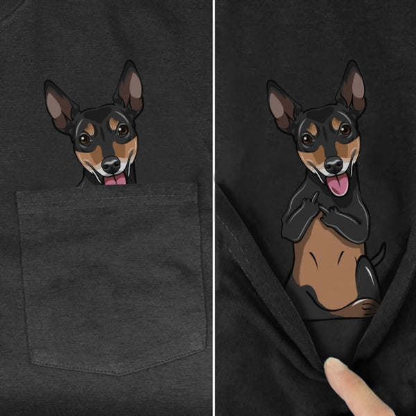 Camiseta con dibujo de animal en bolsillo - funny happy kids