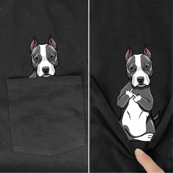 Camiseta con dibujo de animal en bolsillo - funny happy kids