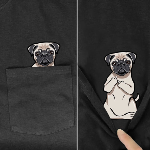 Camiseta con dibujo de animal en bolsillo - funny happy kids