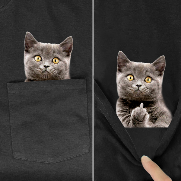 Camiseta con dibujo de animal en bolsillo - funny happy kids