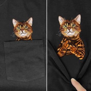 Camiseta con dibujo de animal en bolsillo - funny happy kids
