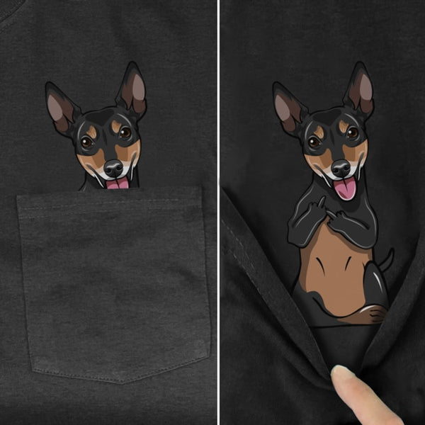 Camiseta con dibujo de animal en bolsillo - funny happy kids