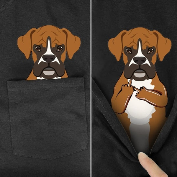Camiseta con dibujo de animal en bolsillo - funny happy kids