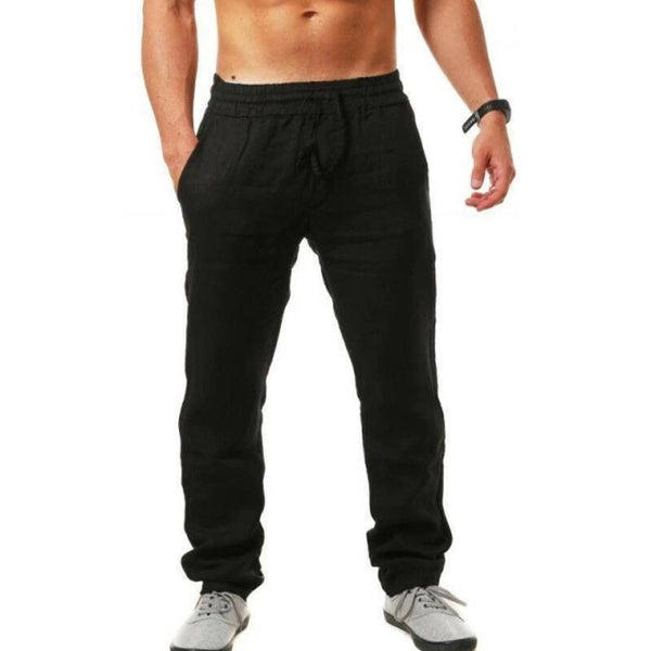 Pantalones de cintura elástica de lino