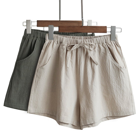 Pantalones cortos de lino de algodón