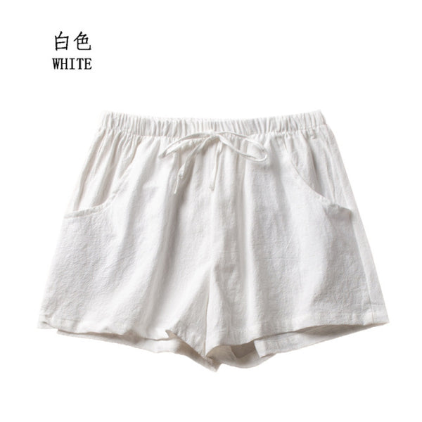 Pantalones cortos de lino de algodón