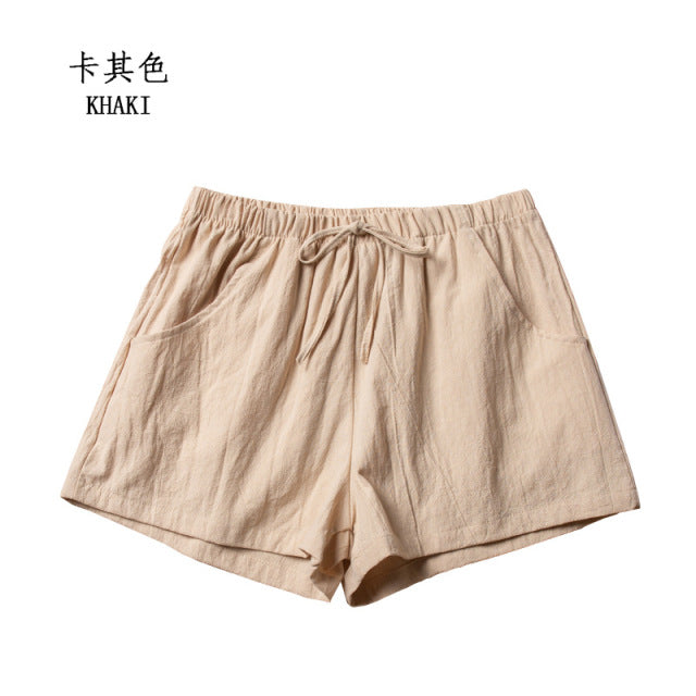 Pantalones cortos de lino de algodón