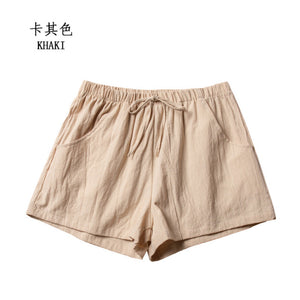 Pantalones cortos de lino de algodón