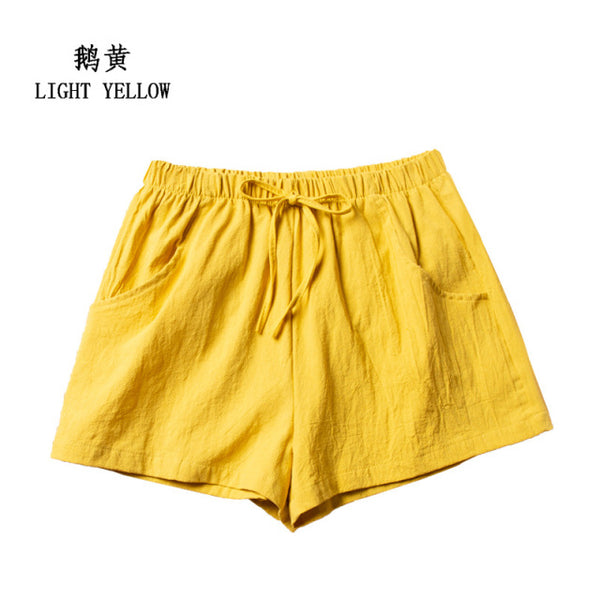 Pantalones cortos de lino de algodón