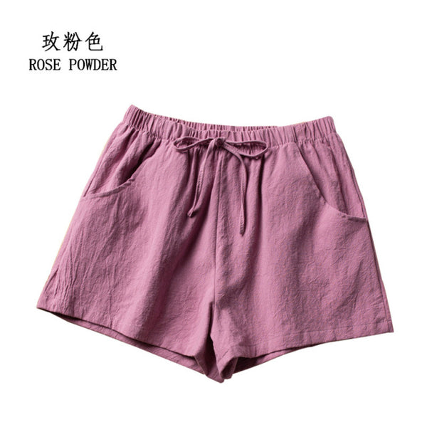 Pantalones cortos de lino de algodón