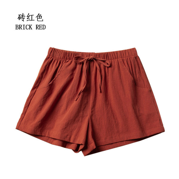 Pantalones cortos de lino de algodón