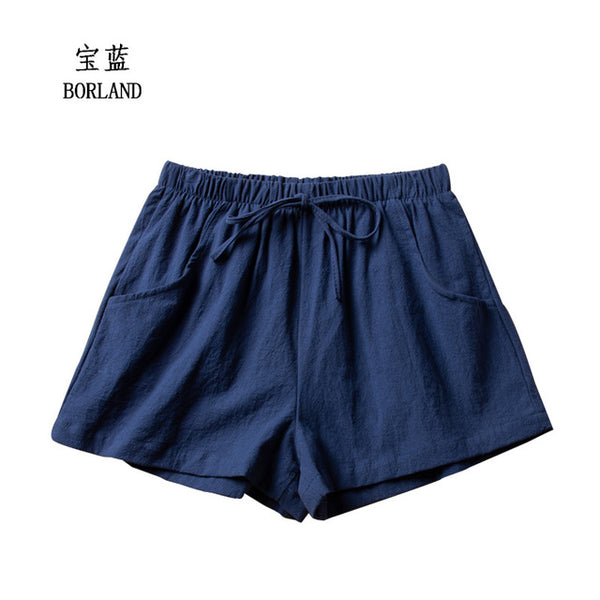 Pantalones cortos de lino de algodón
