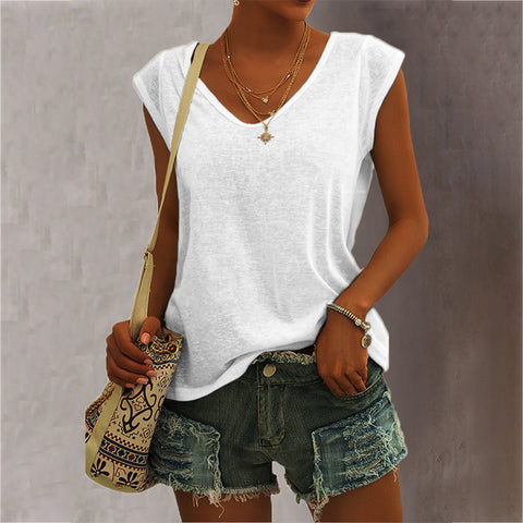 Top camiseta cuello en V