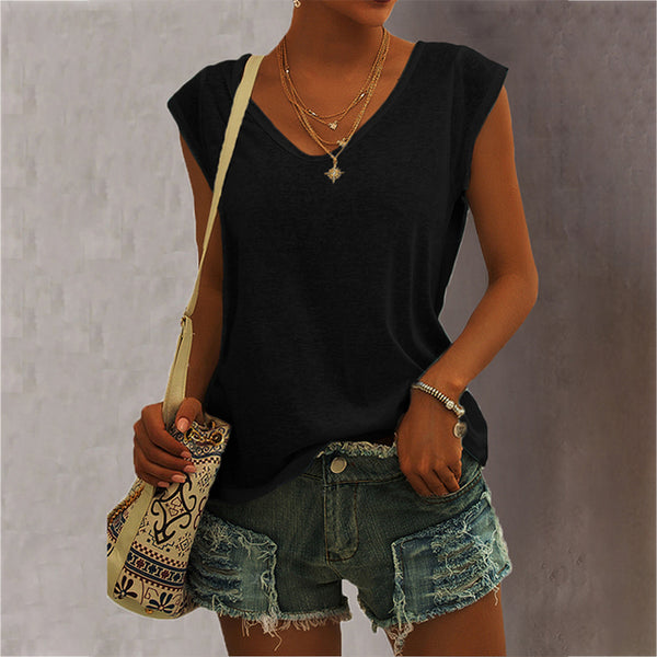 Top camiseta cuello en V