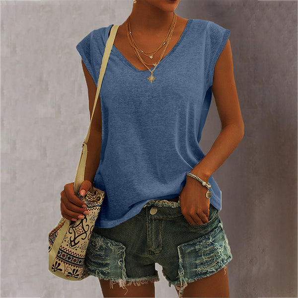 Top camiseta cuello en V