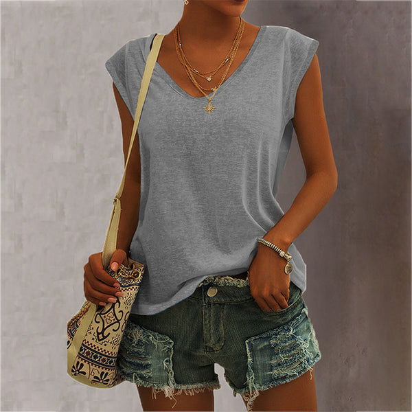 Top camiseta cuello en V