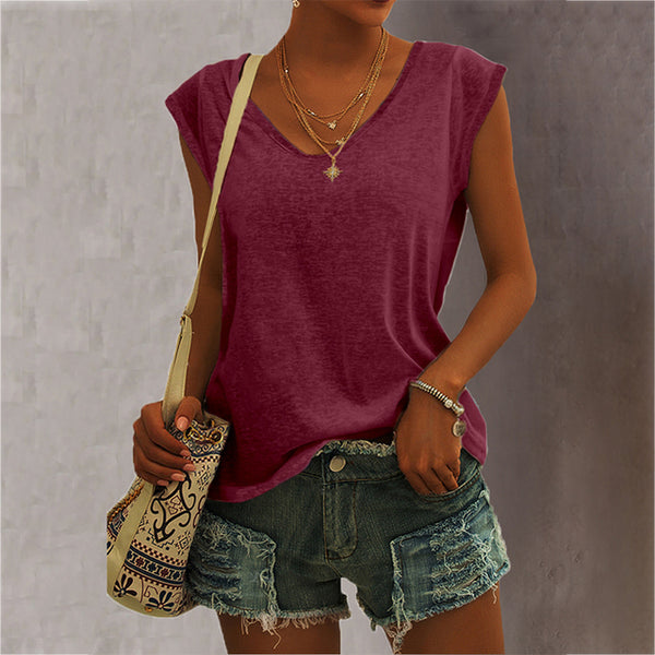 Top camiseta cuello en V