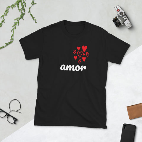 Camiseta AMOR de manga corta unisex - funny happy kids