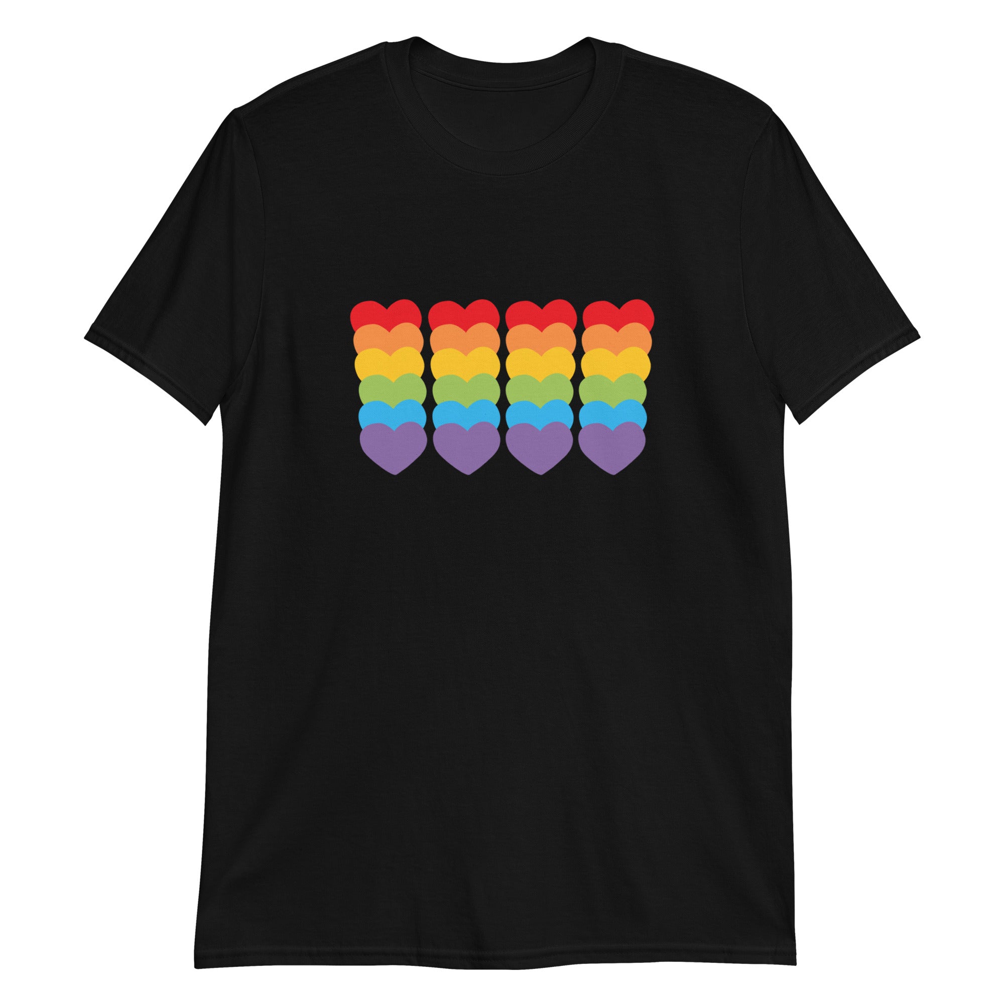 Camiseta de manga corta unisex Pride Corazones