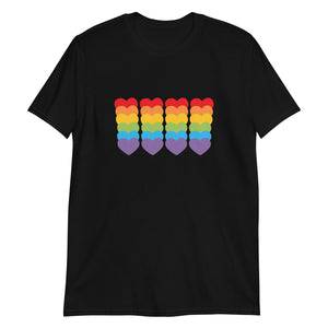 Camiseta de manga corta unisex Pride Corazones