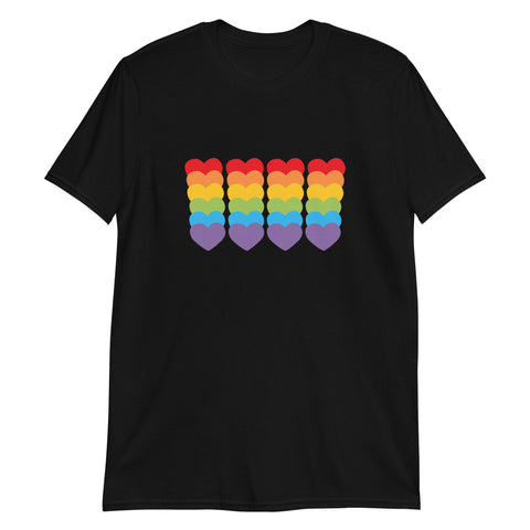 Camiseta de manga corta unisex Pride Corazones