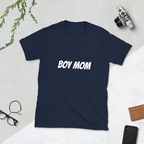 Camiseta BOY MOM de manga corta unisex - funny happy kids